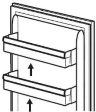 AEG TC3NS181ES - Positioning the door shelves - 1