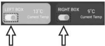 LEFT BOX 13°C Carriers Temp RIGHT BOX 9°C Current Temp