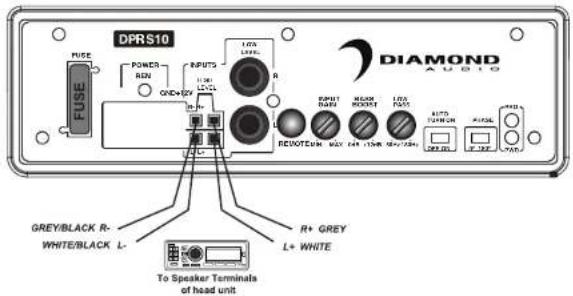Diamond Audio DPRS10 - High Level Input Wiring - 1