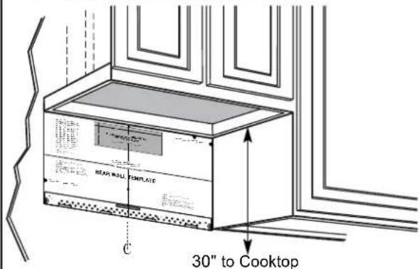 BERTAZZONI Master KOTR24XV - DETERMINING WALL PLATE LOCATION UNDER YOUR CABINET - 2