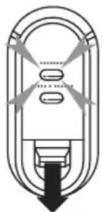 Diagram of a device with labeled ports and directional arrows indicating flow or movement