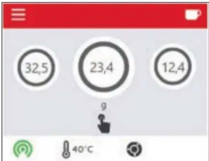 NUOVA SIMONELLI Mythos GX - Estos ajustes se almacenan para posteriores puestas en marcha y, si esnecessary, se pueda modifier a través de la pantalla en el menu Idioma y Botones y Pantalla. - 1