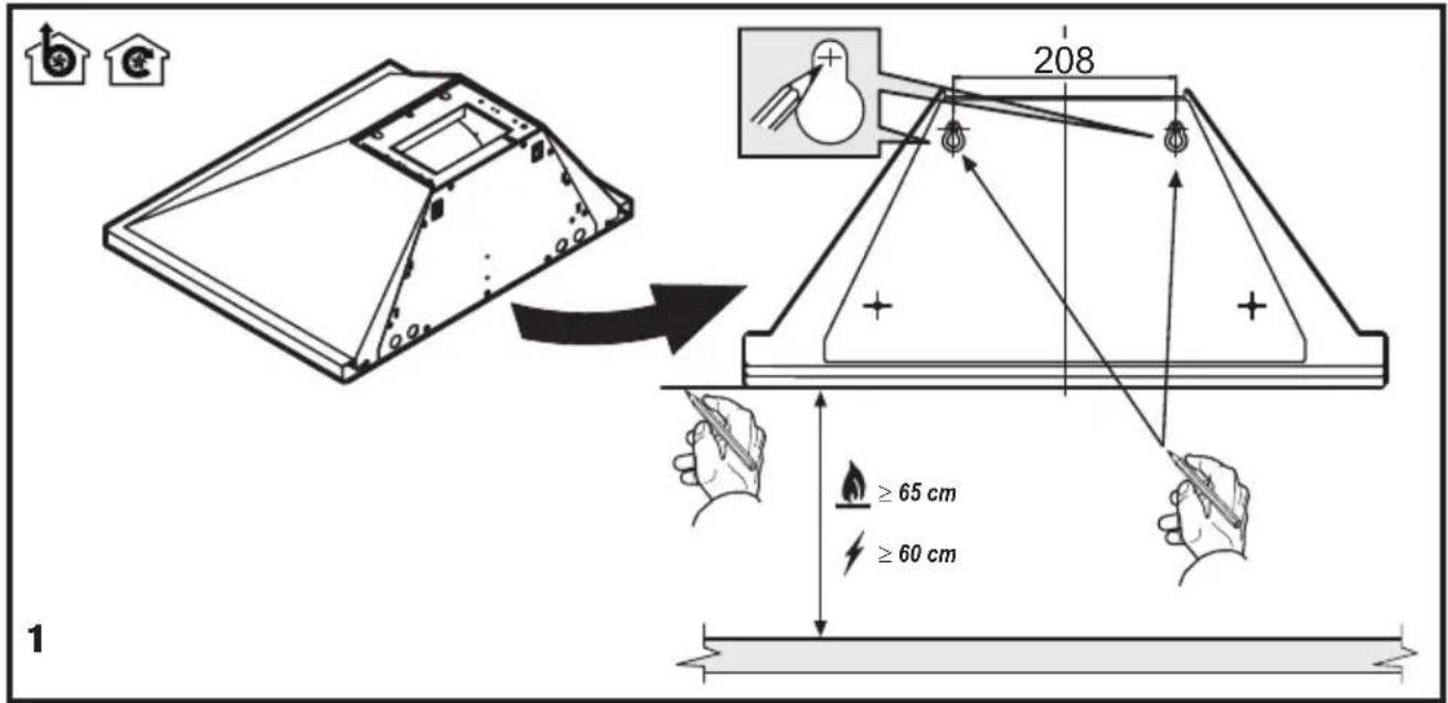 208 ≥ 65 cm ≥ 60 cm