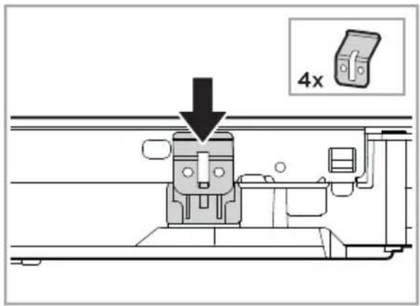 MIDEA MIH743E325GK - Inserting the fixing brackets - 1