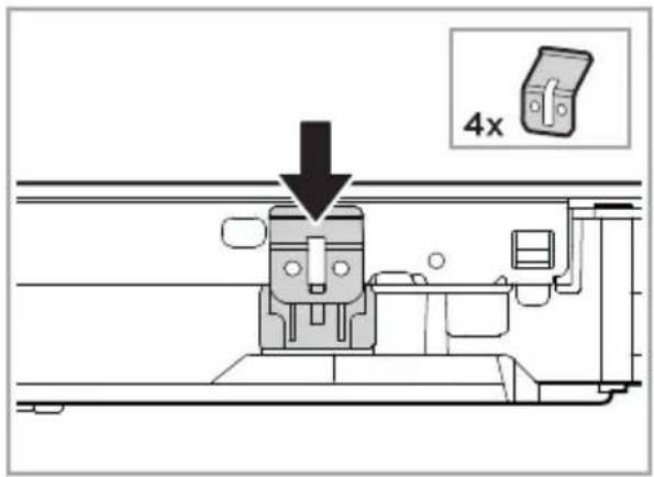 MIDEA MIH743BE325GK - Inserción de los soportes de fijación - 1