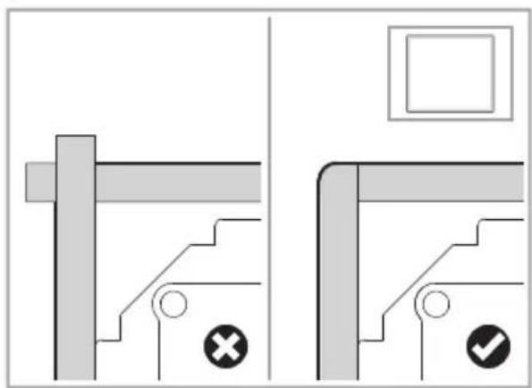 MIDEA MIH743BE325GK - Attaching the sealing strip - 2