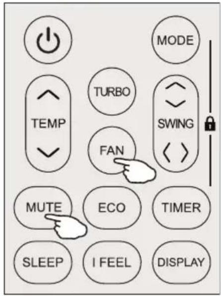 MODE TURBO SWING FAN MUTE ECO TIMER SLEEP I FEEL DISPLAY