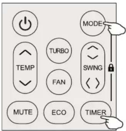 MODE TURBO SWING FAN TEMP MUTE ECO TIMER