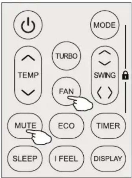 MODE TURBO SWING FAN MUTE ECO TIMER SLEEP I FEEL DISPLAY