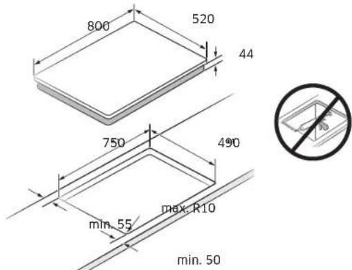 SAMSUNG NZ85C6058FK - Installazione del piano cottura - 2