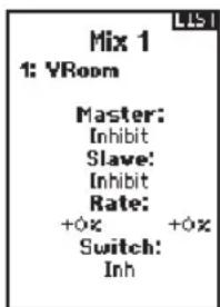 Mix 1 1: YRoom Master: Inhibit Slave: Inhibit Rate: +0% +0% Switch: Inh
