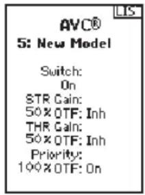 SPEKTRUM DXC+ - To activate the AVC menu: - 1
