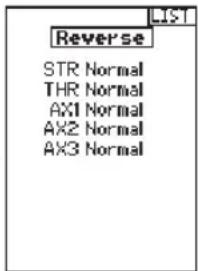 LIST Reverse STR Normal THR Normal AX1 Normal AX2 Normal AX3 Normal