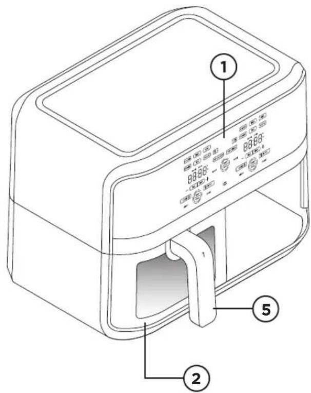 Chefman TurboFry Touch RJ38-SQPF-45TDB-2W - VERWENDEN SIE DAS GERÄT NICHT, WENN DAS NETZKABEL BESCHÄDIGT IST ODER WENN DAS GERÄT NUR ZEITWEISE ODER PLÖTZLICH GAR NICHT MEHR FUNKTIONIERT. - 5
