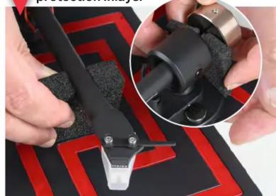 PRO-JECT Elvis - Remove tonearm and counterweight protection inlays. - 1