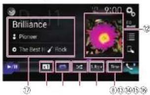 PIONEER AVH-4100NEX - Utilización de las teclas del panel táctil (para audio) - 2