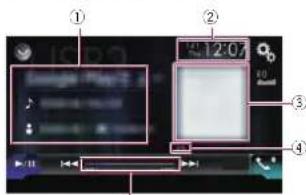 PIONEER AVH-4100NEX - Playing music output from the Android Auto-compatible device - 2