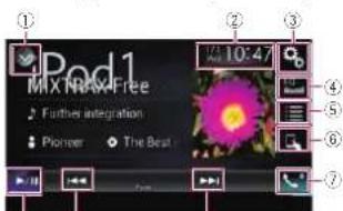 PIONEER AVH-4100NEX - Playing back music from a music app other than iPod music, as the iPod source - 1