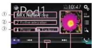 PIONEER AVH-4100NEX - Playing back music from a music app other than iPod music, as the iPod source - 2