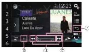 PIONEER AVH-4100NEX - Utilización de las teclas del panel táctil - 2