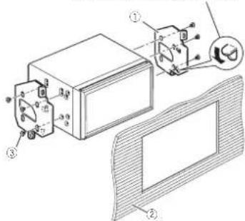 PIONEER AVH-4100NEX - ● Fastening this product to the factory radio-mounting bracket. - 2