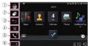 PIONEER AVH-4100NEX - ■ Uso de las teclas del panel táctil (barra lateral de control de la aplicación) - 1