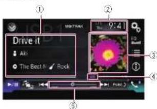 PIONEER AVH-4100NEX - ⑲ Muestra la lista de categorías que incluye el elemento seleccionado. - 1