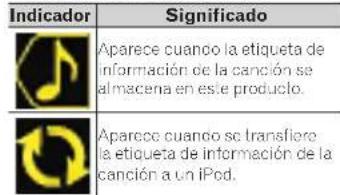 PIONEER AVH-4100NEX - ⑤ Indicador de estado de etiquetado de canciones de iTunes ^® - 1