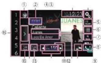 PIONEER AVH-4100NEX - Utilización de las teclas del panel táctil - 1