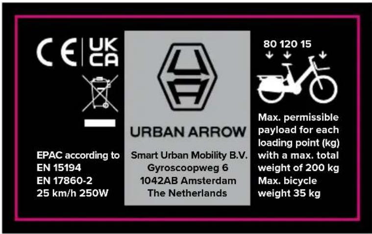 Urban Arrow Breeze - The Breeze – structure and markings - 2
