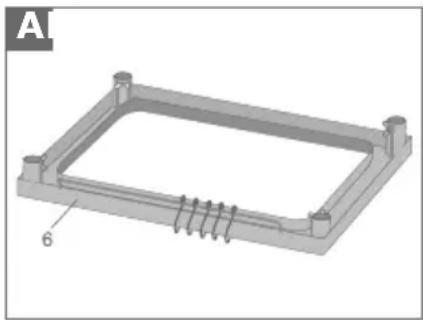TEFAL CB6081 Largo Type 6502 Serie 1 - Assemble the support legs: - 1