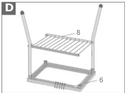 TEFAL CB6081 Largo Type 6502 Serie 1 - Assemble the support legs: - 4