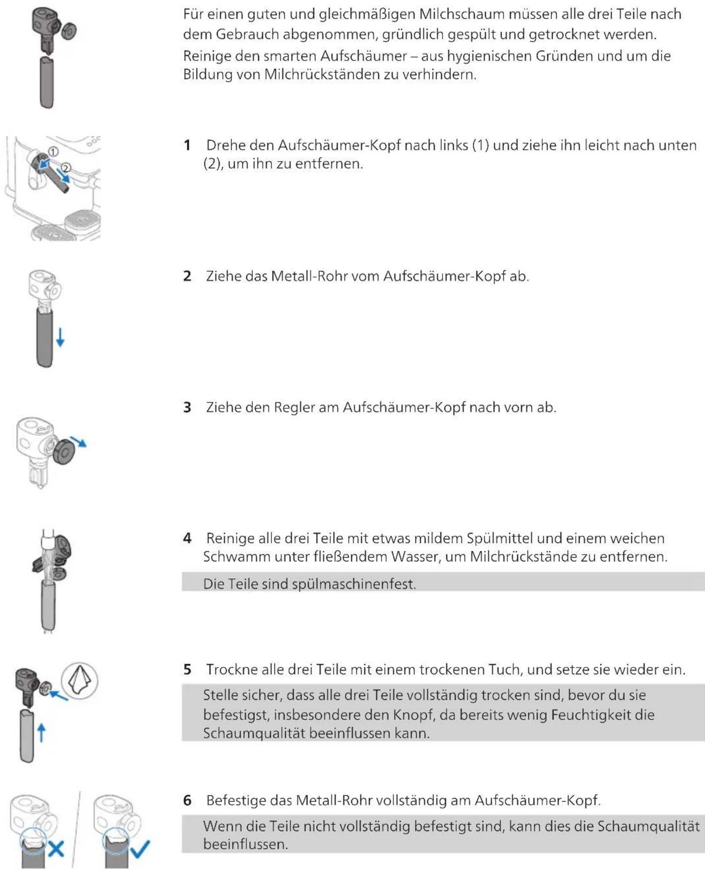 PHILIPS Baristina BAR400 - Reinige den smarten Aufschäumer nach jeder Verwendung. - 1