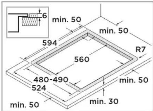 MIDEA MIH744BE325GKD - Flush fit installation method - 1