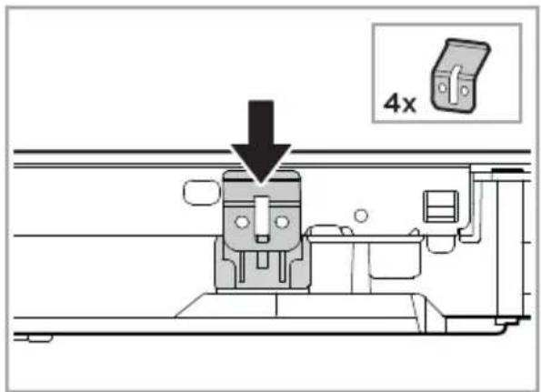 MIDEA MIH744BE325GKD - Inserting the fixing brackets - 1