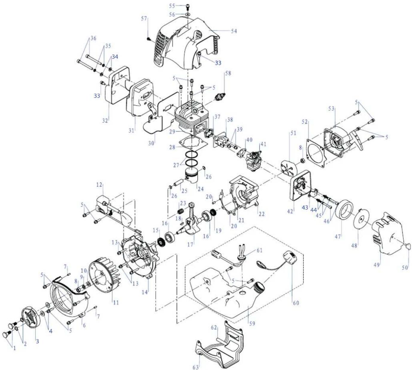 SCHEPPACH BCH4300-100P - Ersatzteilzeichnung / Spare parts drawing / Pièces détachées dessin - 1