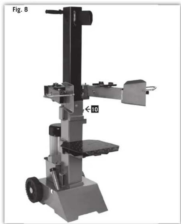 SCHEPPACH hs 800s - Limitarea cursei în cazul lemnului scurt, fig. 7 - 1