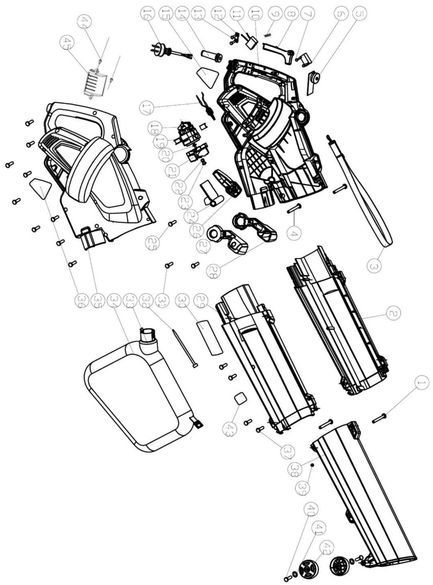 JCB 3in1 Blower Vac - Informations concernant le service après-vente - 1