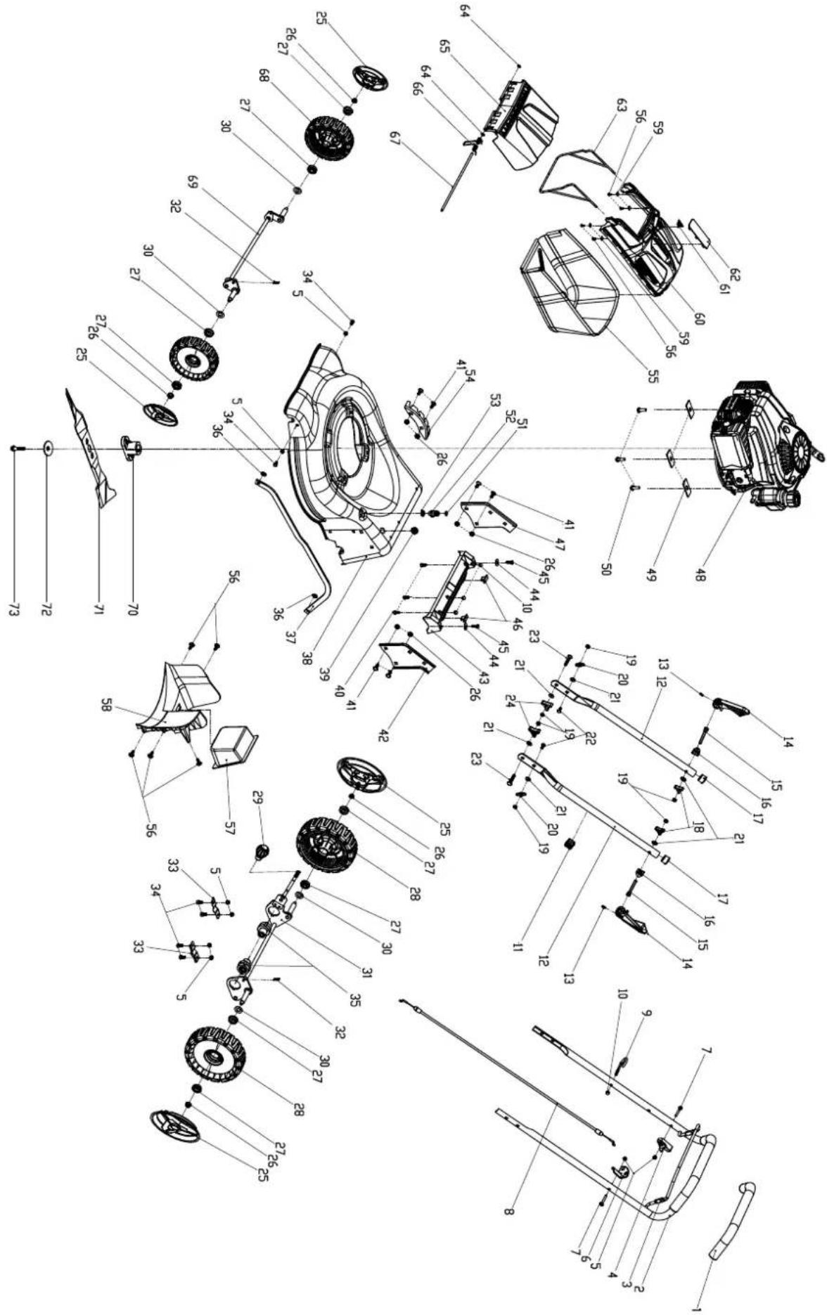 Powertec PPLM 42 - Ersatzteilzeichnung / Spare parts drawing / Pièces détachées dessin - 1