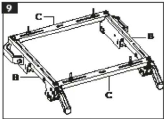JCB MS-ST - If your machine has different hole spacing for mounting, use the crossbars (C) provided as an adapter as follows: - 1