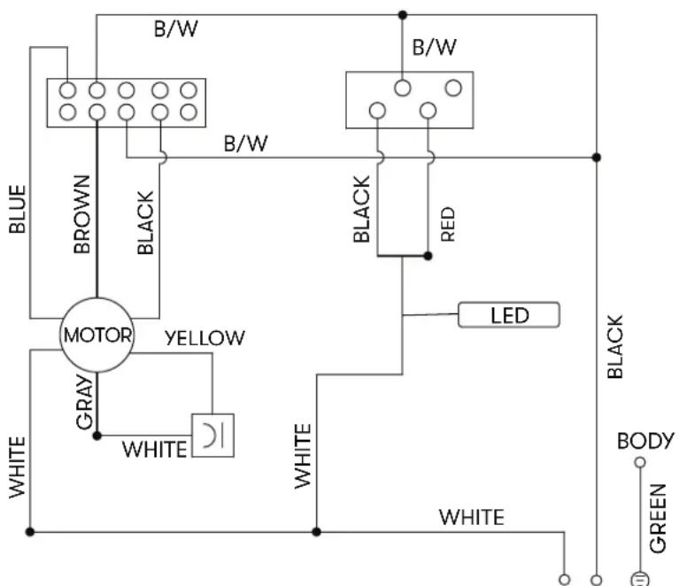 Zephyr Breeze II AK1200CB - LED Removal (FIG. E): - 2