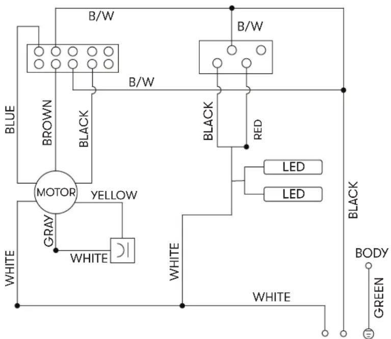 Zephyr Breeze II AK1200CB - LED Removal (FIG. E): - 3