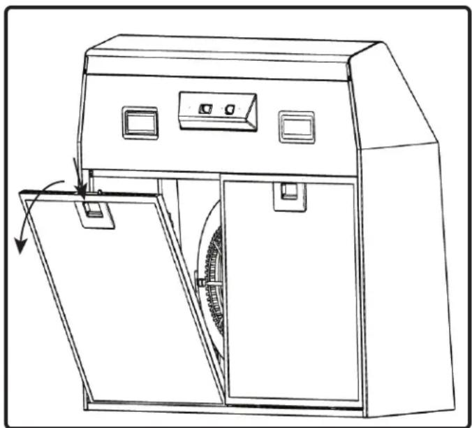 Zephyr Breeze II AK1200CB - Retrait des filtres à mailles en aluminium (FIG. d): - 1