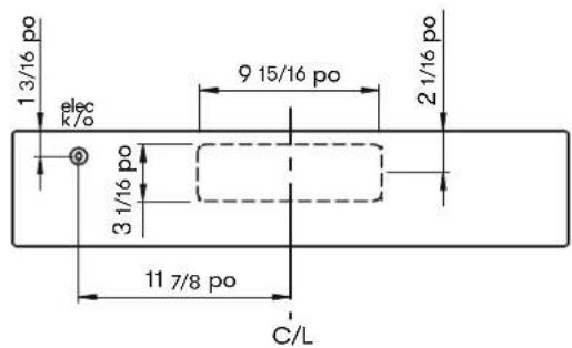 1 3/16 po elec k/o 9 15/16 po 2 1/16 po 3 1/16 po 11 7/8 po C/L