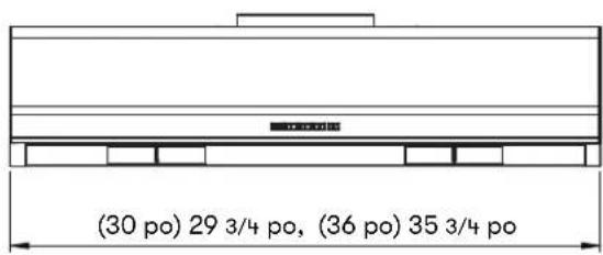 (30 po) 29 3/4 po, (36 po) 35 3/4 po