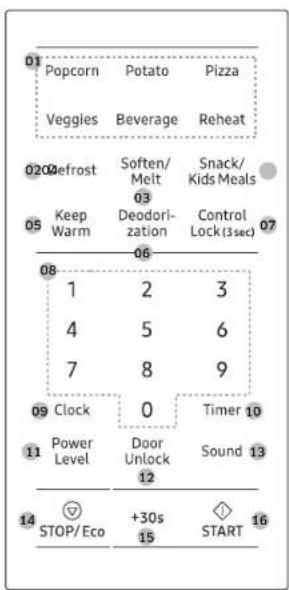 SAMSUNG MS19DG8500SRAC - Feature panel - 1
