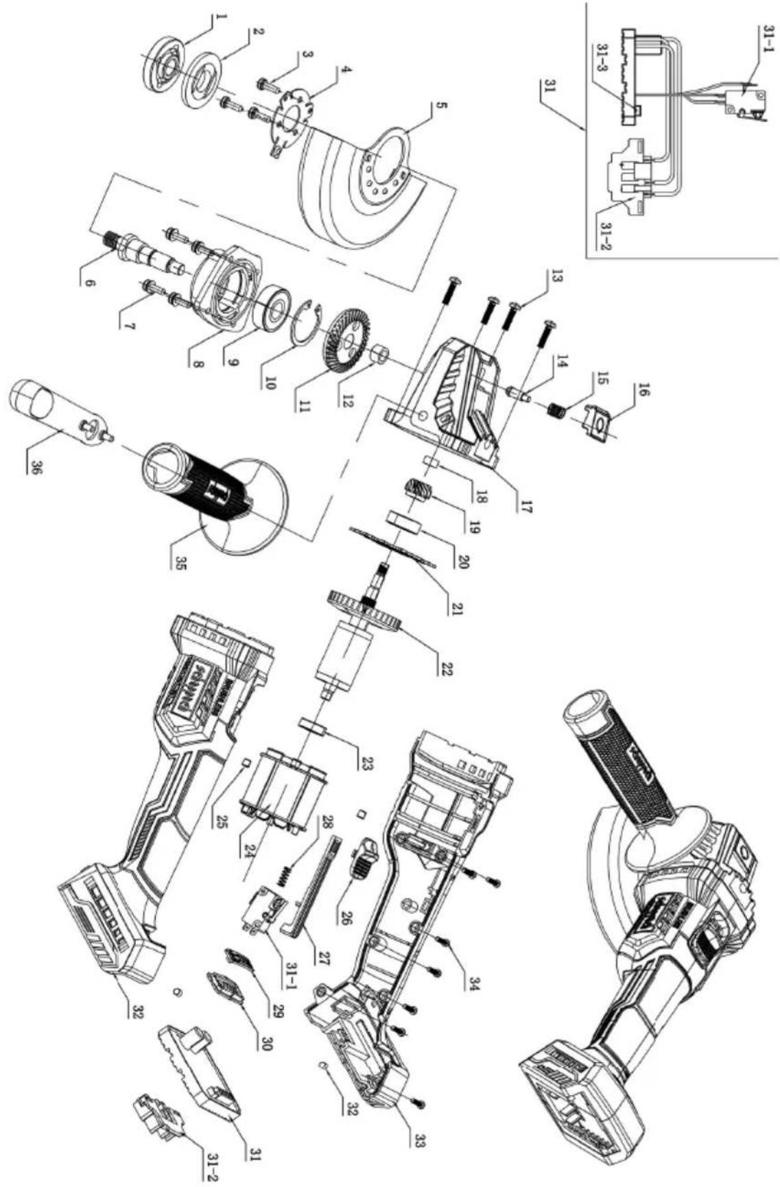 SCHEPPACH BC-AG125P-X - İthalatçı: - 1