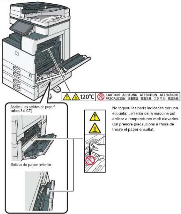 RICOH IM 3500A - Posicions de les etiquetes d'AVÍS i PRECAUCIÓ - 1