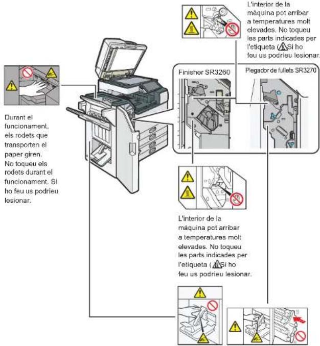 RICOH IM 3500A - Posicions de les etiquetes d'AVÍS i PRECAUCIÓ - 3