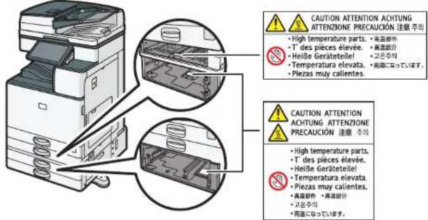 RICOH IM 3500A - Positions of WARNING and CAUTION labels - 2